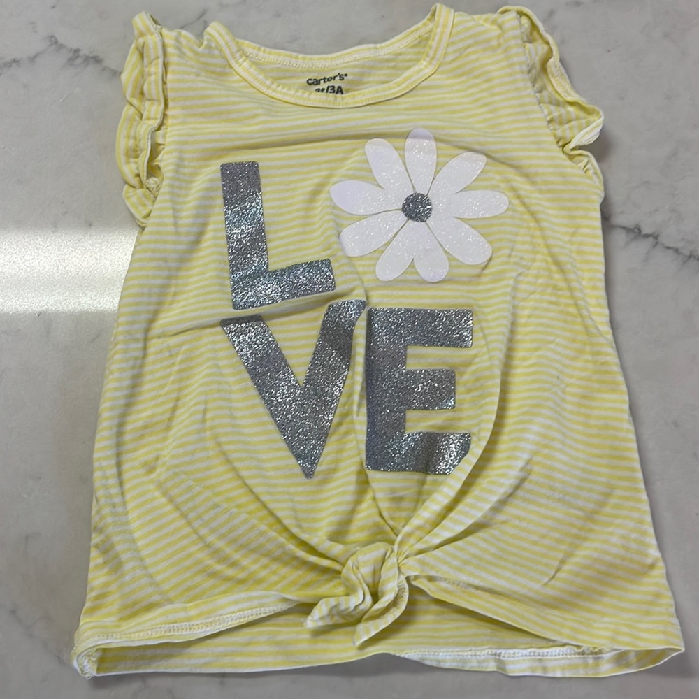 Carters 3T Yellow love T-Shirt